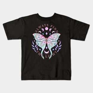 Always find the light lunar moth design Kids T-Shirt